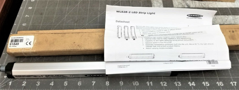 BANNER WLS28-2XR285DXQ, WORK LIGHT STRIP, RED STANDARD LED 91849, [AOB1]
