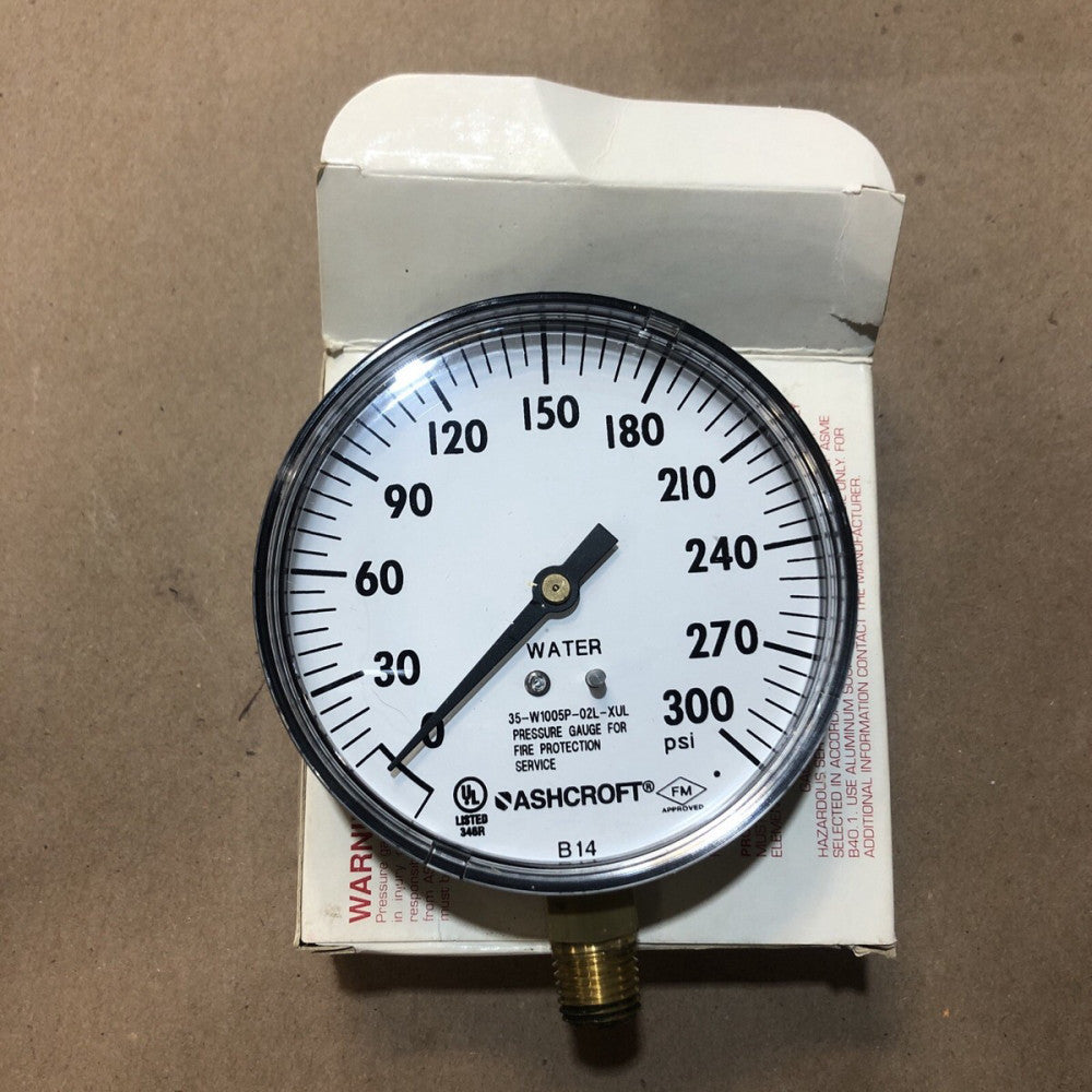 Ashcroft 35-W1005P-02L-XUL Pressure Gauge 0-300 Psi  *FREE SHIPPING*