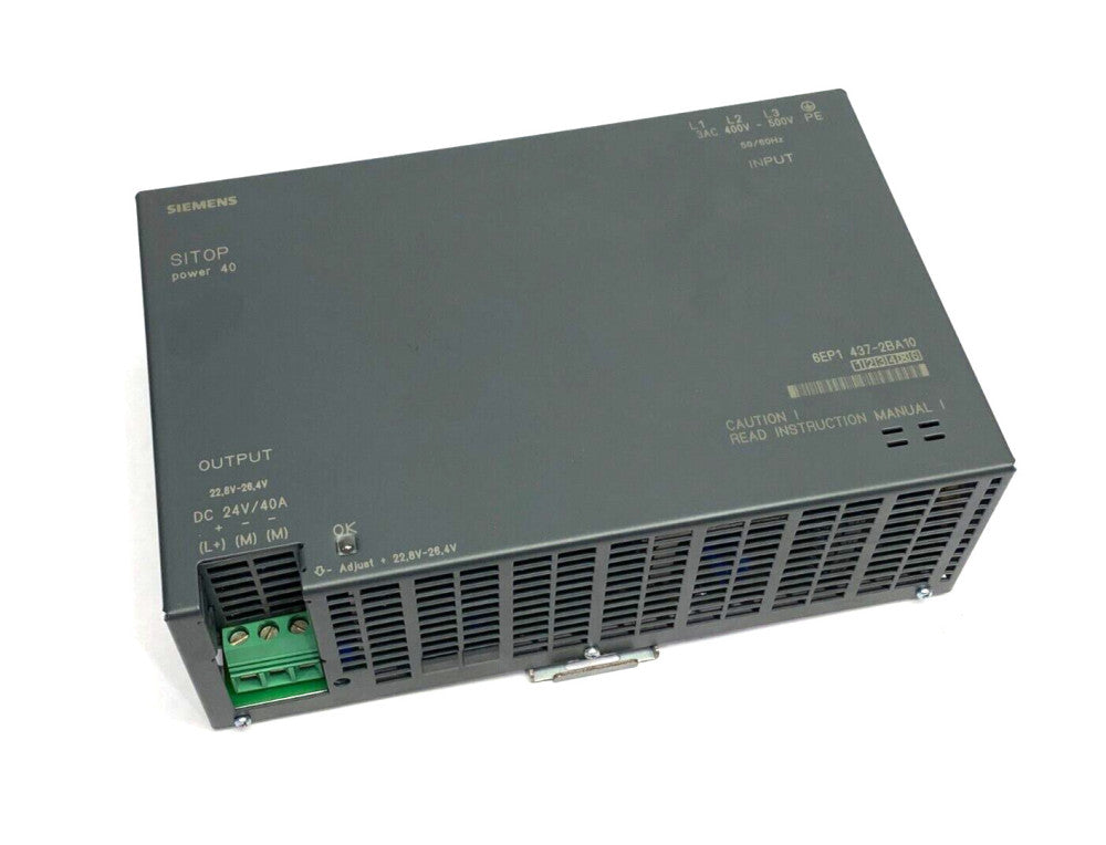 Siemens 6EP1437-2BA10 SITOP Power 40 Power Supply 400-500VAC to 24VDC 40A