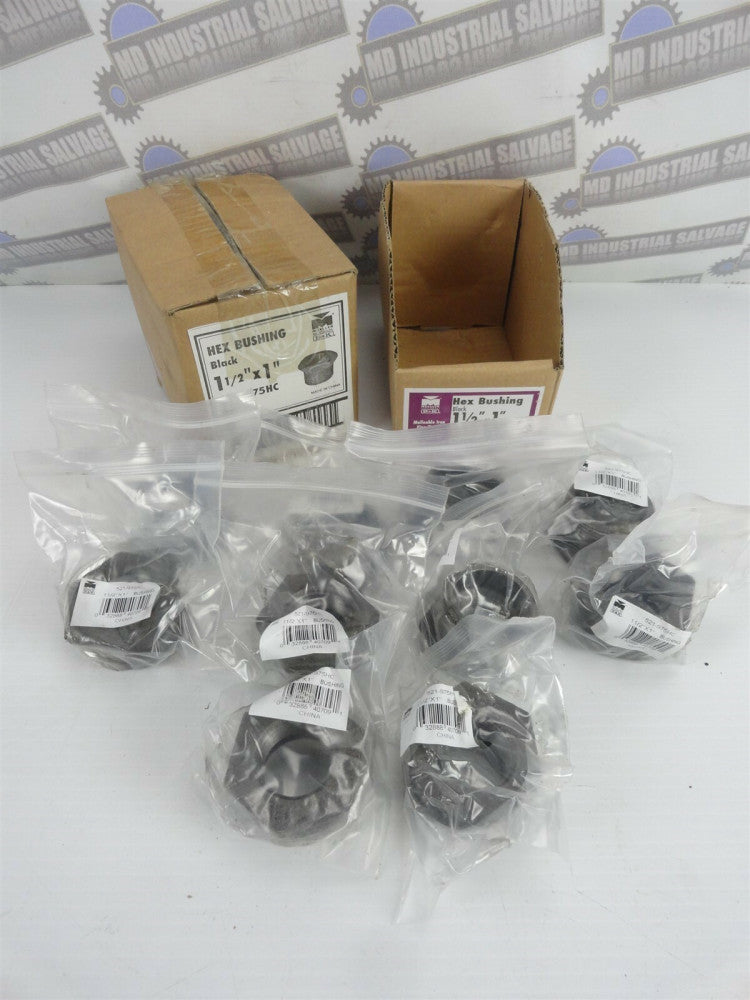 (Lot of 10) MUELLER 521-975HC 1.5" X 1" Hex Bushing - BLACK STEEL (New)