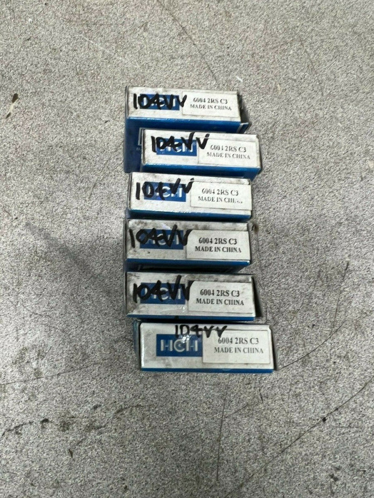 LOT OF 6 NEW IN BOX HCH BALL BEARING 6004 2RS C3