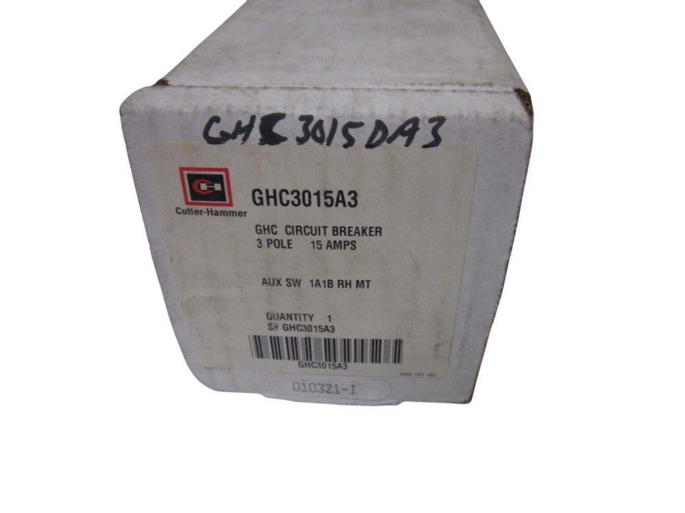 CUTLER HAMMER GHC3015A3 CIRCUIT BREAKER 3 POLE 15AMPS NSMP