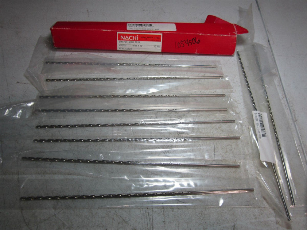 Nachi (1054506) List #551 9/64 Diam x 9" x 12" OAL Straight Shank Drill - Qty 10