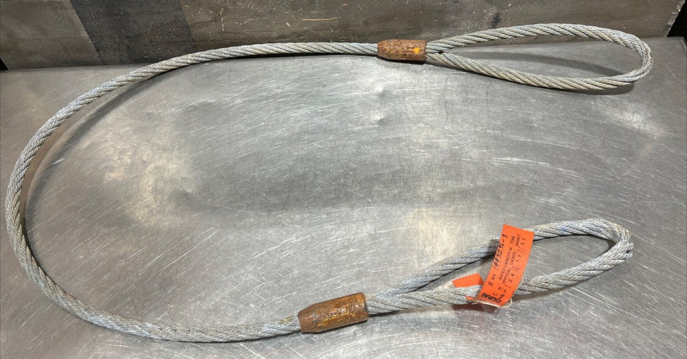 Lift-All Wire Rope Sling, Eye/Eye, 6 FT, 5/8 Diameter Nos Surplus Storage Wear