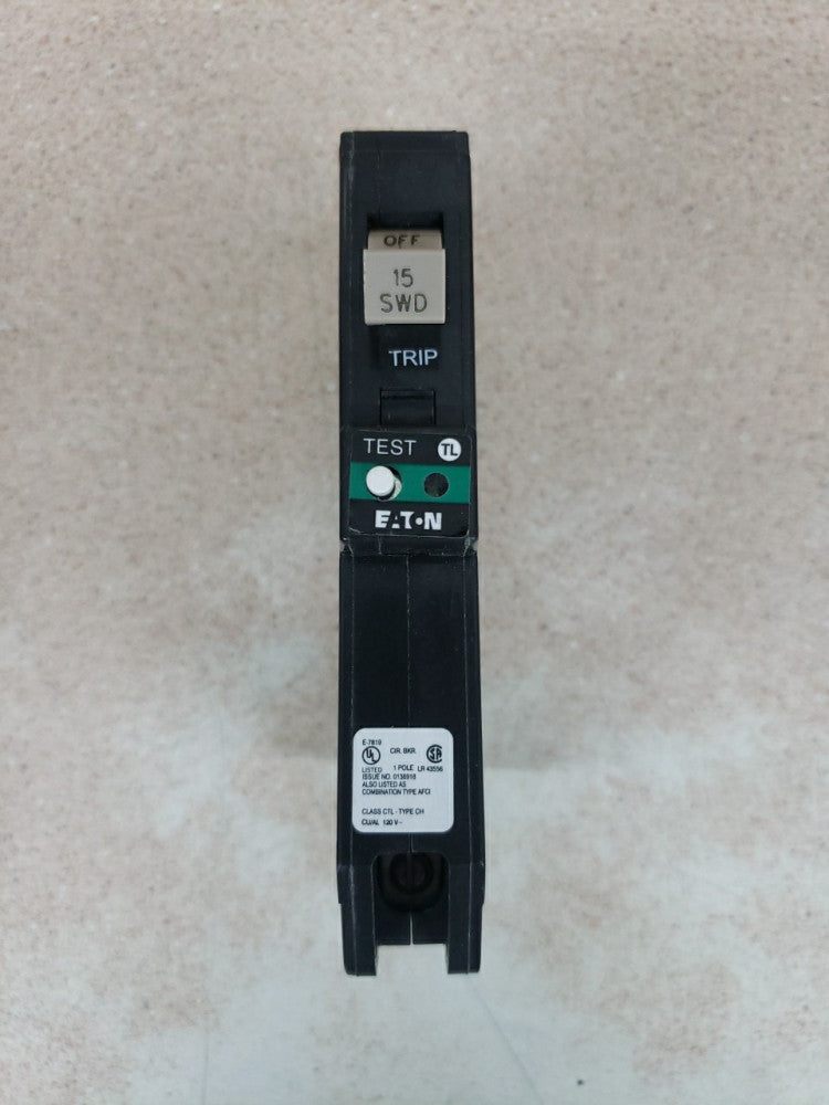 New Take Out Eaton 15 A 120/240 V- CHFP115AF 1 Pole AFCI Circuit Breaker