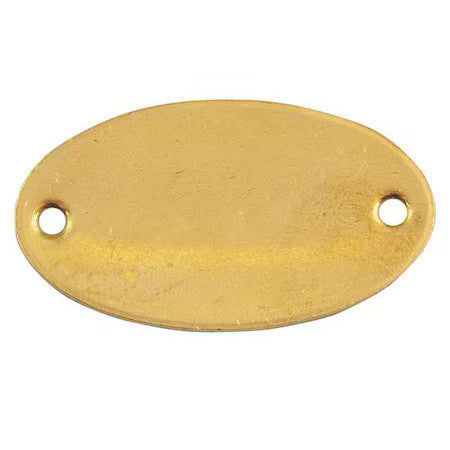 C.H. Hanson 42742 Blank Tag, Brass, 1 In H X 1 7/8 In W, 1 In Dia., Brass,