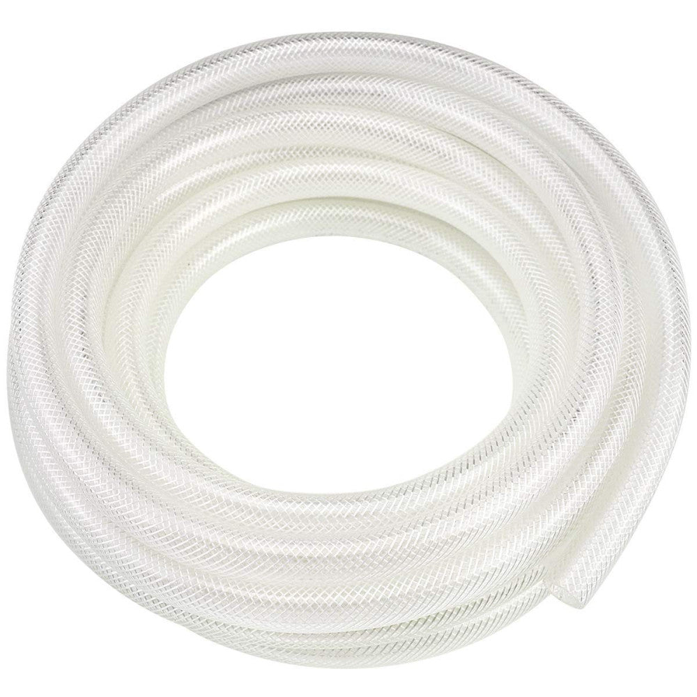 1/4" ID X 25 Ft High Pressure Braided Clear PVC Vinyl Tubing Flexible Vinyl Tube