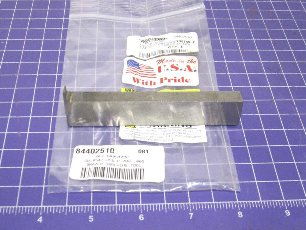 ACC-GR054002 Single Point Cut-Off & Grooving Tool Bit 3/8 Width x 3/4 Height RH