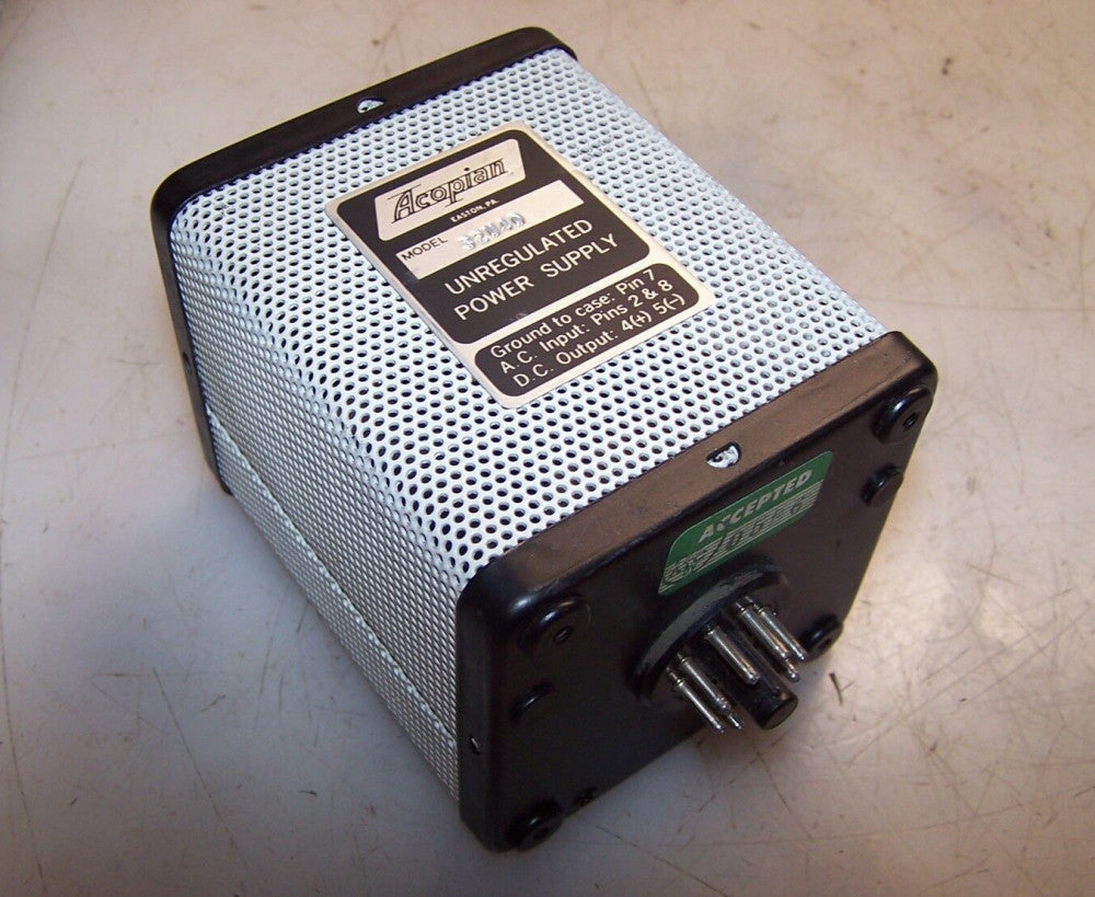 NEW ACOPIAN UNREGULATED POWER SUPPLY MODEL 32U40 
