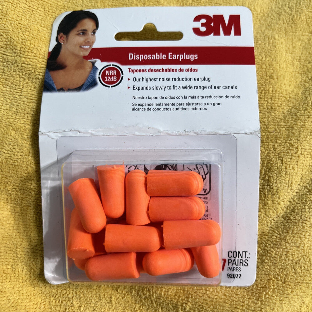 1 pack of 3M Disposable Earplugs 7 pair. 32db
