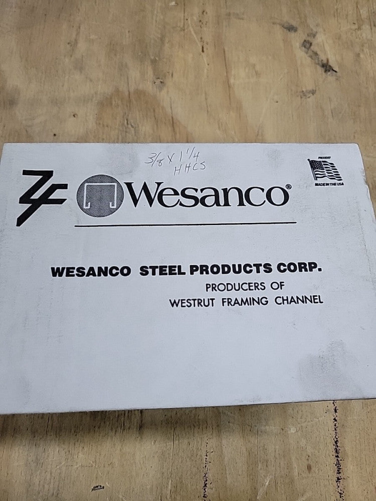 NEW WESANCO 3/8 X1 1/4 HHCS BOX OF 100