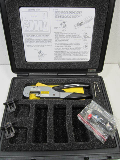 ITT 050-000-003200L QT BNC Coaxial Coax One Step Ratchet Crimper Tool Kit