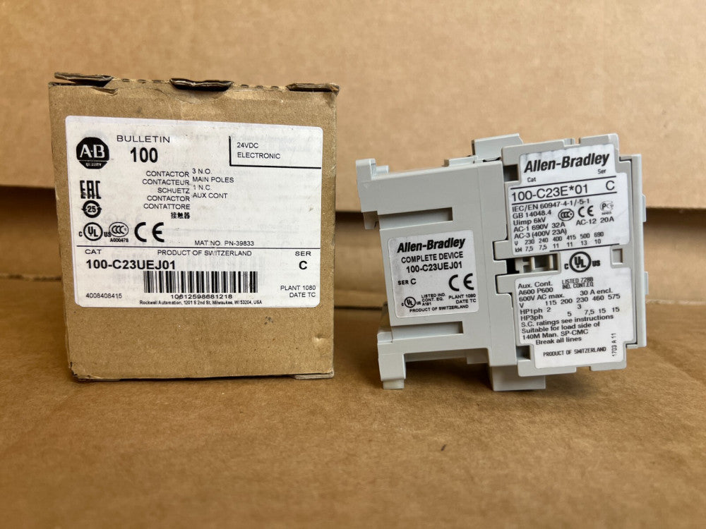 ALLEN BRADLEY, 100-C23UEJ01 CONTACTOR, SER C, 3 PH COIL 24VDC MAKE OFFER!