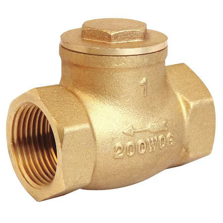 Zoro Select 10F327 2" Npt Brass Swing Check Valve