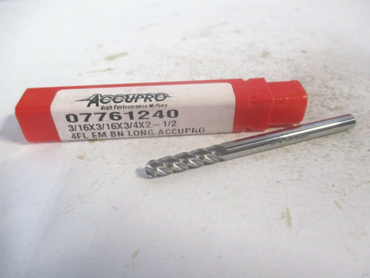 (12184865) 3/16" x 3/4" x 3/16" x 2-1/2" OAL Solid Carbide 4 Flute Ball End Mill