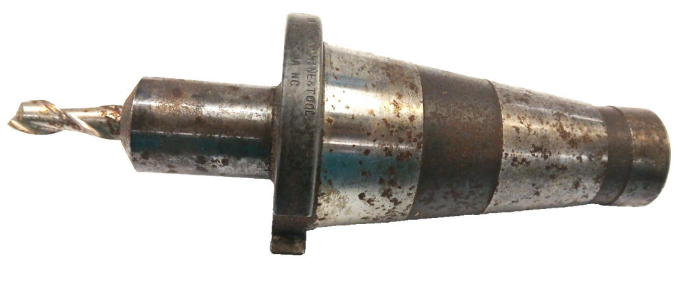 WRIGHT MACHINE AND TOOL NMTB SHANK TAPER TOOL HOLDER CAT 50 W/ENDMILL