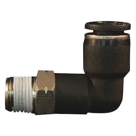 Milton 2202-3 Ptc Swivel Elbow,1/4" Mnpt,1/4" Od,Pk10, Nylon, 10 Pk