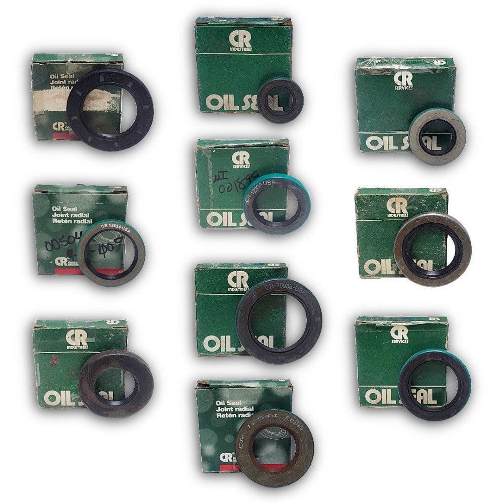 CR OIL SEALS (LOT OF 10) 0.75" TO 1.625" SHAFT DIAMETERS