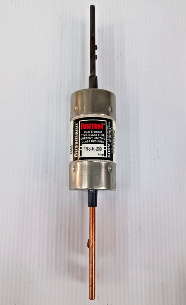 BUSSMANN FUSETRON 200 AMP DUAL-ELEMENT TIME-DELAY CLASS RK5 FUSE 600V FRS-R-200