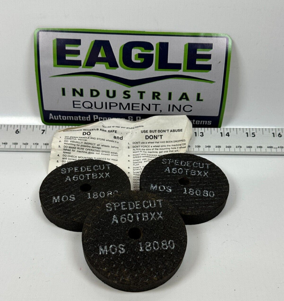 Spedecut Abrasives S4300 3 x 1  1/2 x 3/8  A60TBXX Type (Lot of 3) - NEW