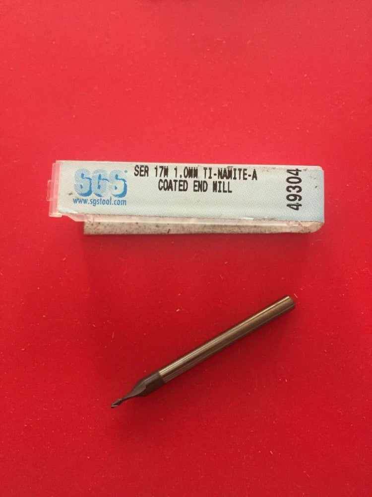 NEW SGS 49304 1mm Solid Carbide End Mill 2 Flute Square End AlTiN Coated