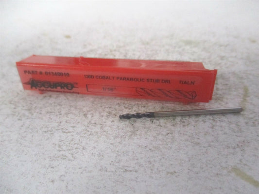 (1630159A-AC) 1/16" x 1.339" OAL 130° Cobalt Screw Machine Drill Bit 