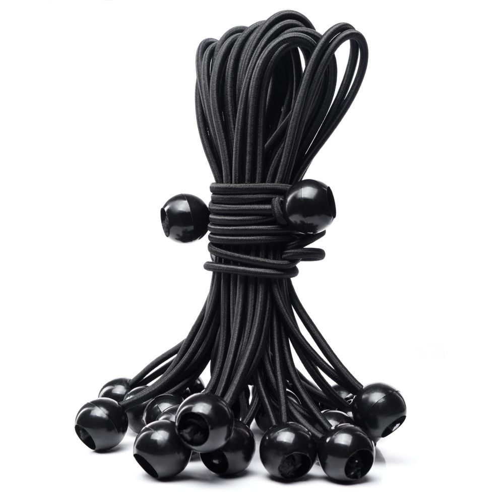 25Pack Length 8" Bungee Cord Ties, Ball Bungee Straps Tarp Tie-Down, Elastic ...