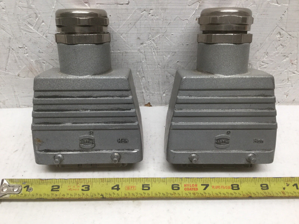 Harting han Hood Housing W/ Female Pin Insert (Lot of 2)
