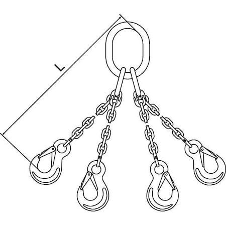 Pewag 7G120qos/10 Chain Sling,G120,Qos,Alloy Steel,10 Ft L