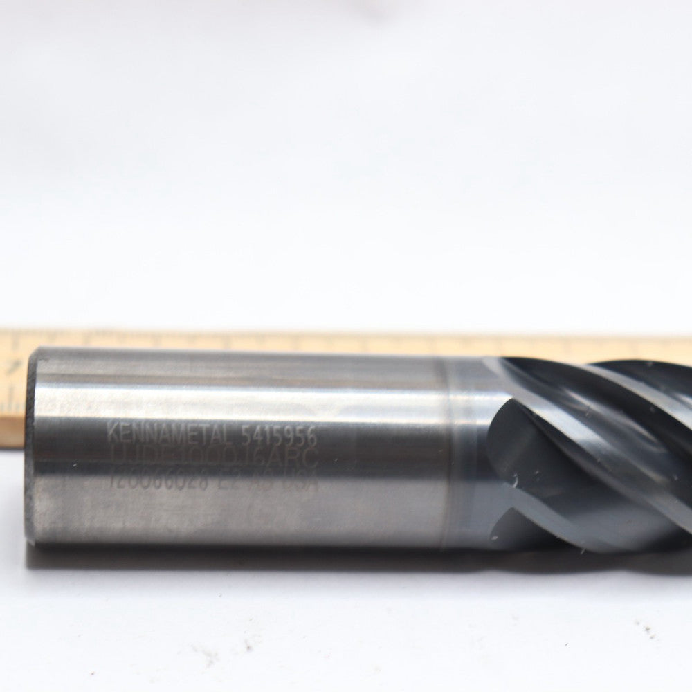 Kennanmetal End Mill Solid Carbide Plain Shank 6-Fl 1" Cutting Dia 4" OAL