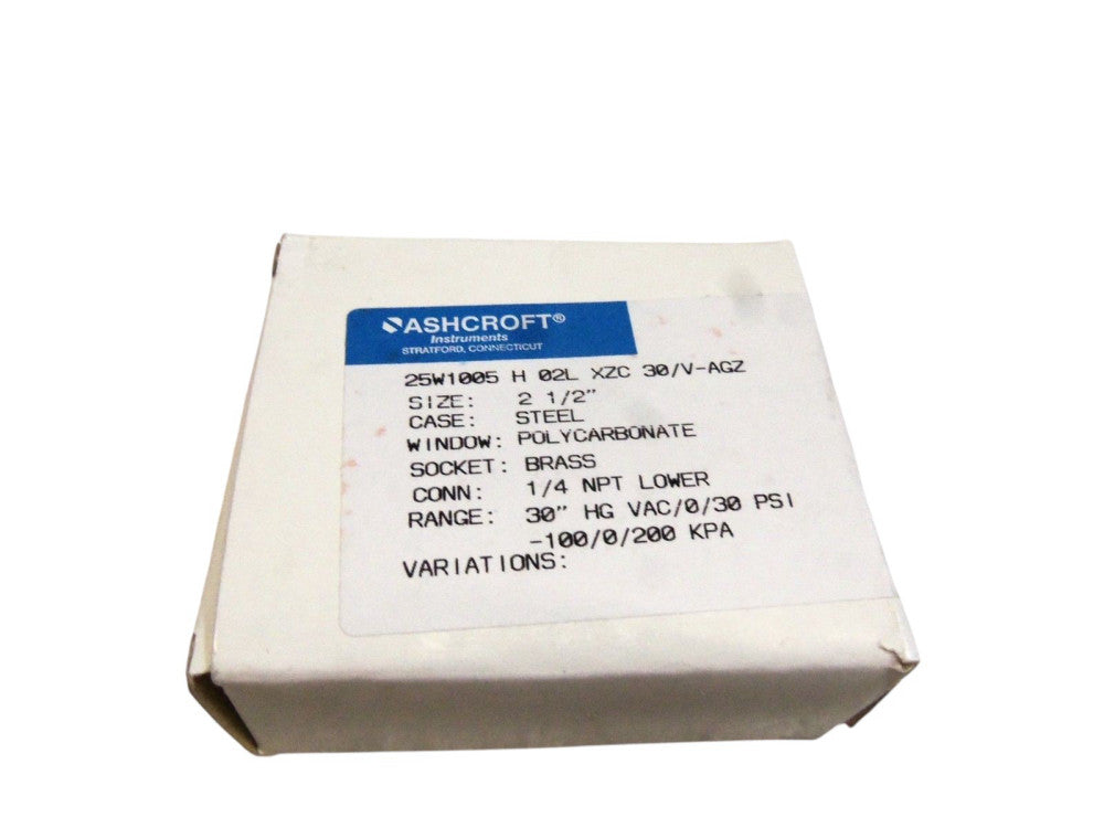 ASHCROFT 25W1005H02LXZC-30/VAGZ PRESSURE GAUGE NSMP