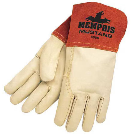 Mcr Safety 4950Xl Mustang Welding Gloves, Gauntlet Cuff, Wing Thumb, Premium