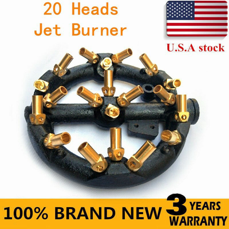 20 Heads Jet Burner Natural Gas Chinese Wok Range Pot Replacement Wok Burner NEW