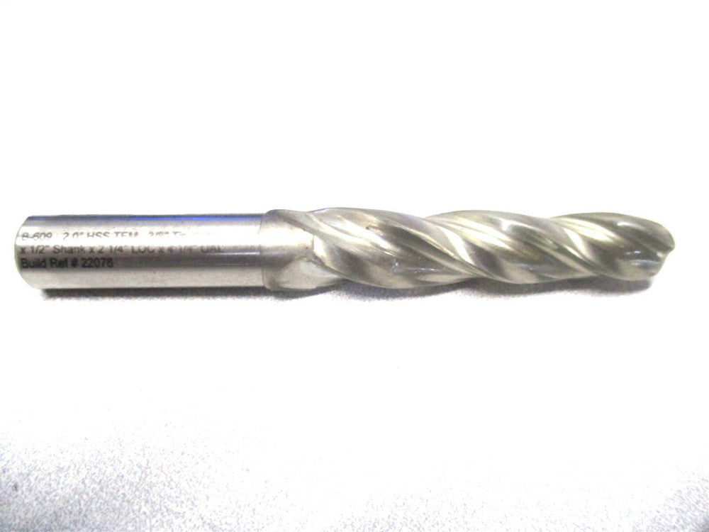 Conical (B-609) 3/8 - 17/32 x 4-1/4 3-Flute 2° Angle RH HSS Tapered End Mill