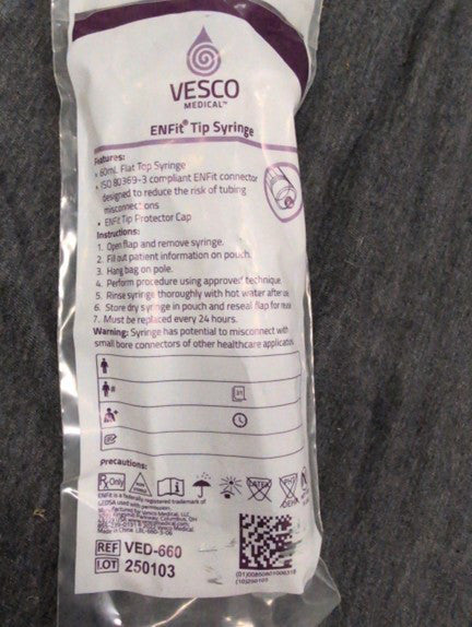Vesco ENFit Tip Syringe VED-660 - Lot of 30