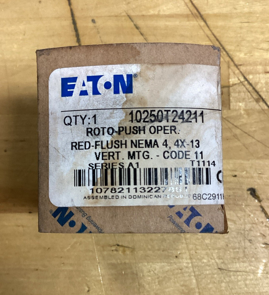 EATON CUTLER HAMMER 10250T24211 RED FLUSH MOUNT  ROTO-PUSH Sealed Box