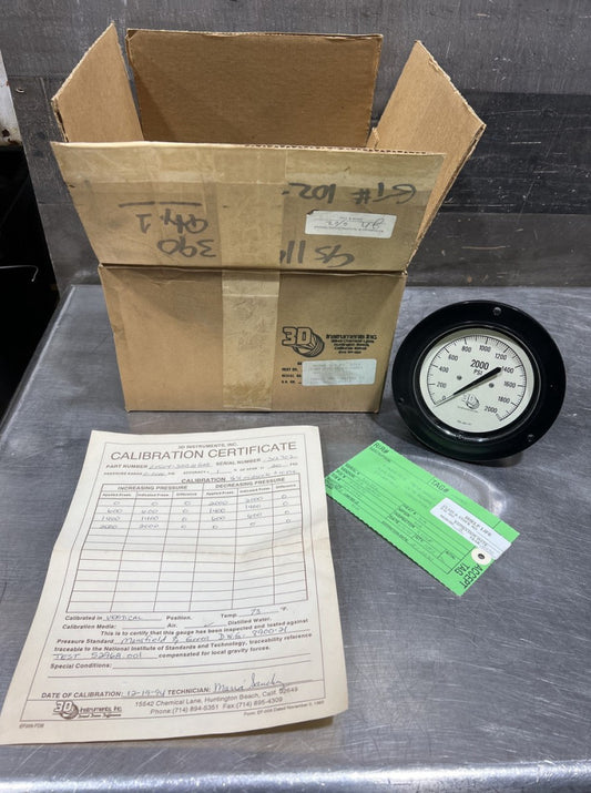 3d Instruments 25504-32B21 GAD-GCO Pressure Gauge 4-1/2in 0-2000psi 1/4in Npt