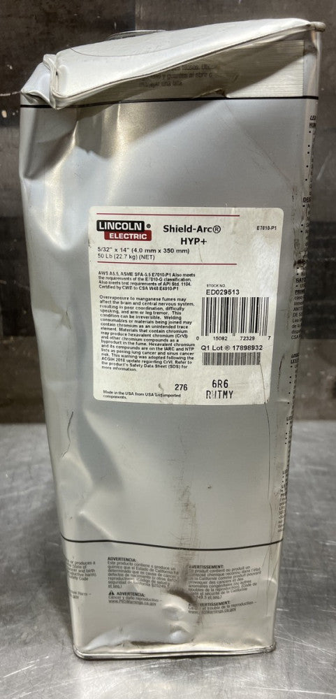Lincoln Electric 50lbs Electrodes 5/32  x 14  E7010-P1 Nos Surplus. Tin Dented
