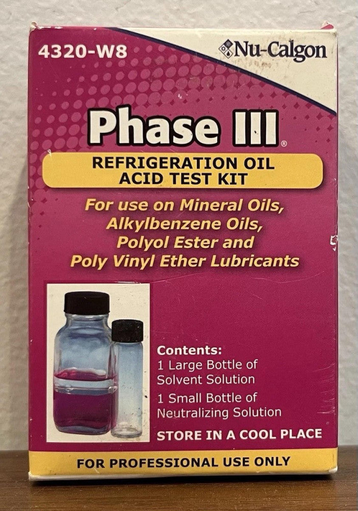Nu-Calgon Phase III Refrigeration Oil Acid Test Kit 4320-W8 All Lubricants