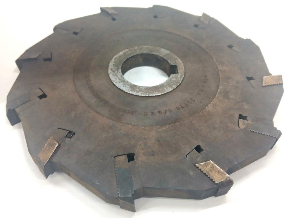 GODDARD & GODDARD STAGGERED INDEXABLE MILLING CUTTER 8" X 5/8" X 1/2" 12 TEETH
