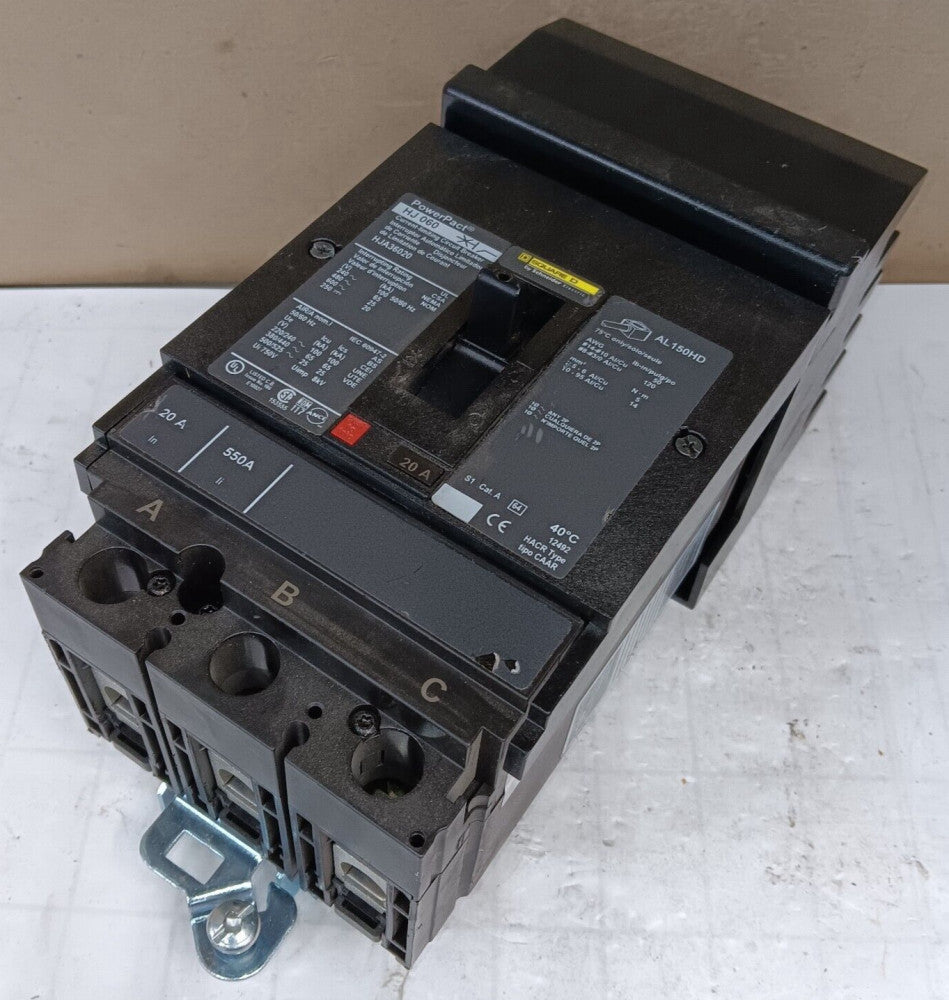 NEW SQUARE D 20 AMP I-LINE CIRCUIT BREAKER 3 POLE 600 VAC HJA36020