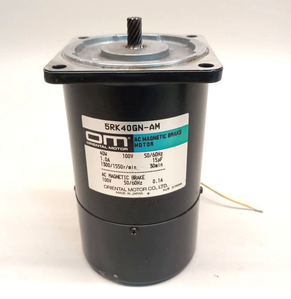 Oriental Motor 5RK40GN-AM Used AC Magnetic Brake Motor 40W 100V