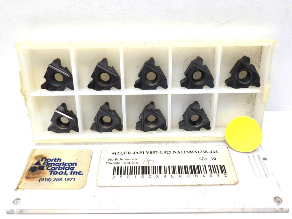NORTH AMERICAN*4(22)ER V057-1.925 NA115P*LAYDOWN THREADING INSERT****LOT OF 9