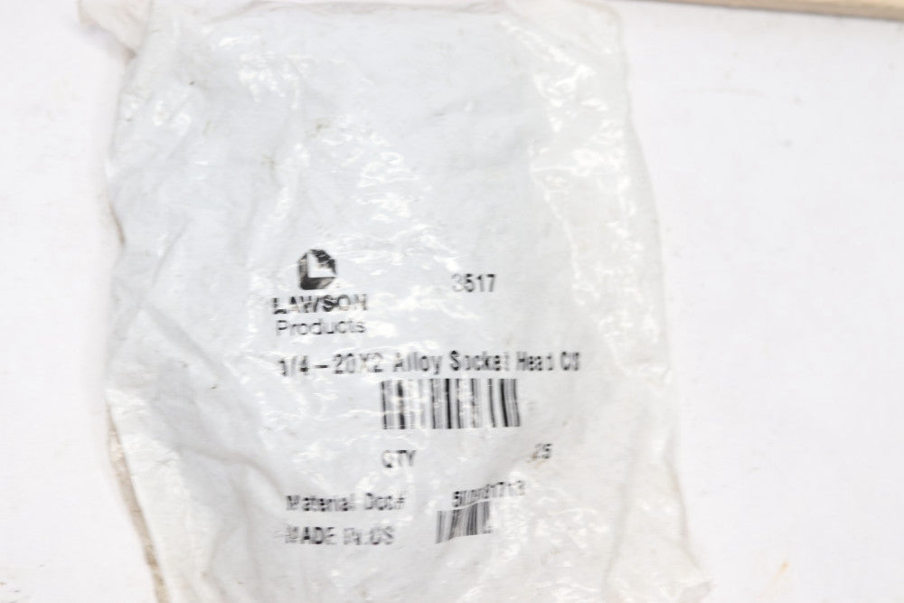 (25-Pk) Lawson Socket Head Cap Screw Black Oxide Alloy Steel 1/4-28 x 2" 3517