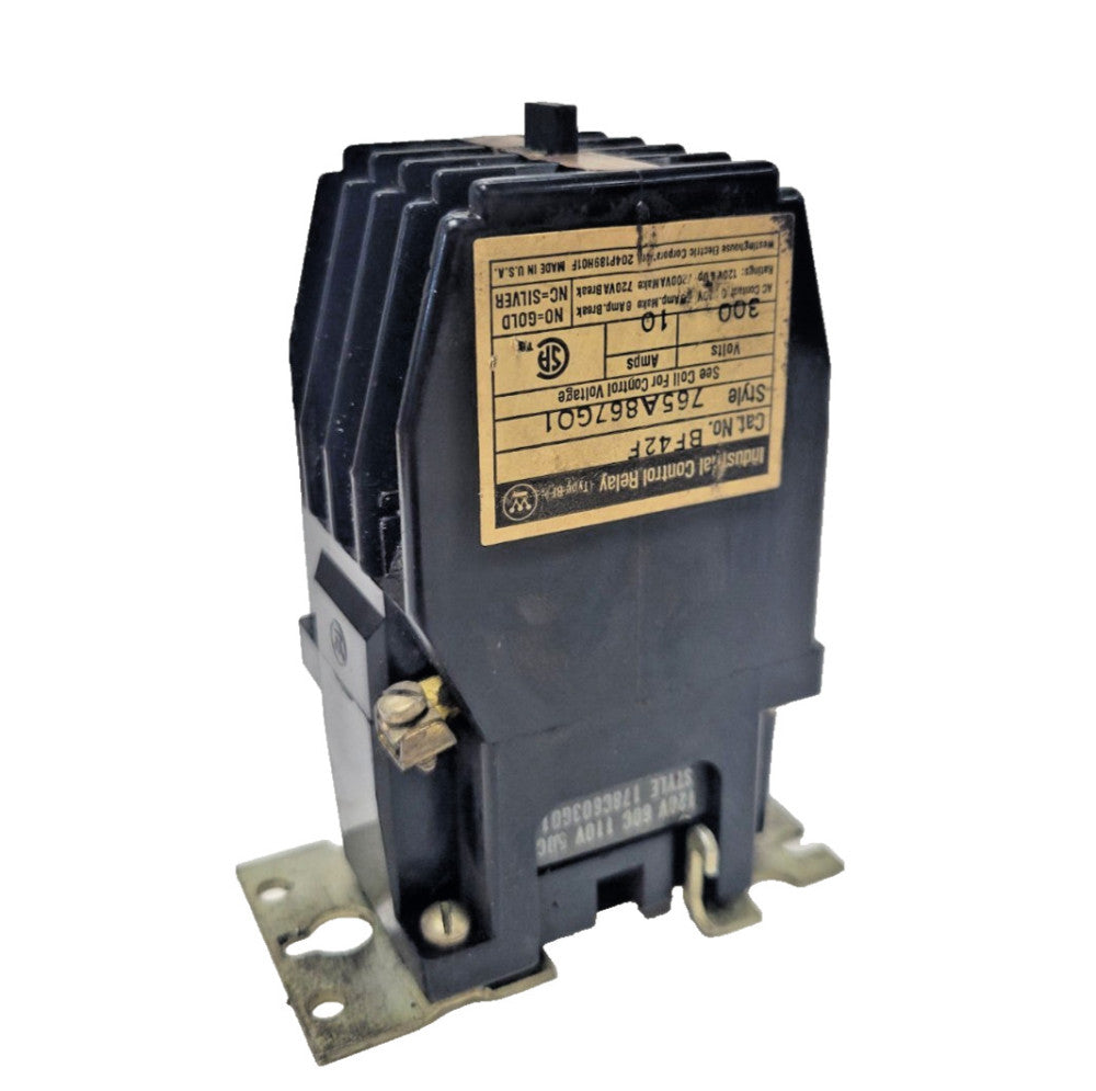 WESTINGHOUSE CONTROL RELAY CAT# BF24F, STYLE# 765A867GO1, 300V, 10A