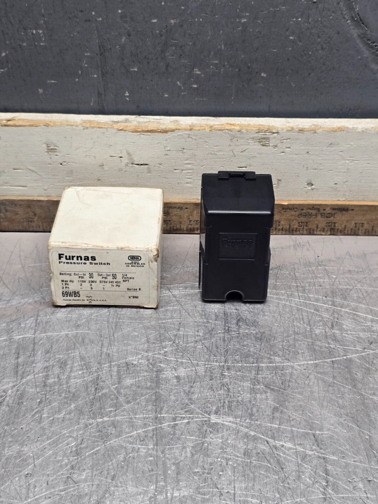 FURNAS, 69WB5, PRESSURE SWITCH, 30-50 PSI, 1/4 FEMALE NPT, NIB! MAKE OFFER!