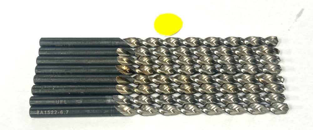 UNBRANDED TAPER LENGTH HSS  DRILL BIT 6.7MM  CUT DIAMETER   5-7/8" OAL LOT OF 8