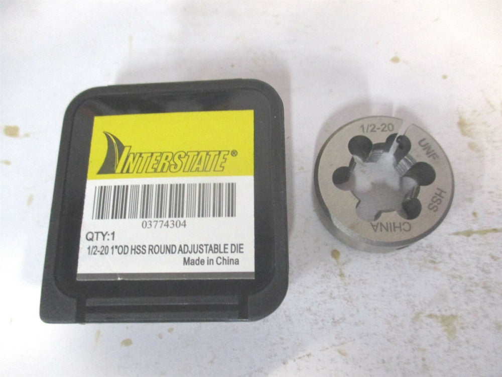 (314-1158) 1/2-20 UNF x 1" High Speed Steel RH Round Adjustable Die 