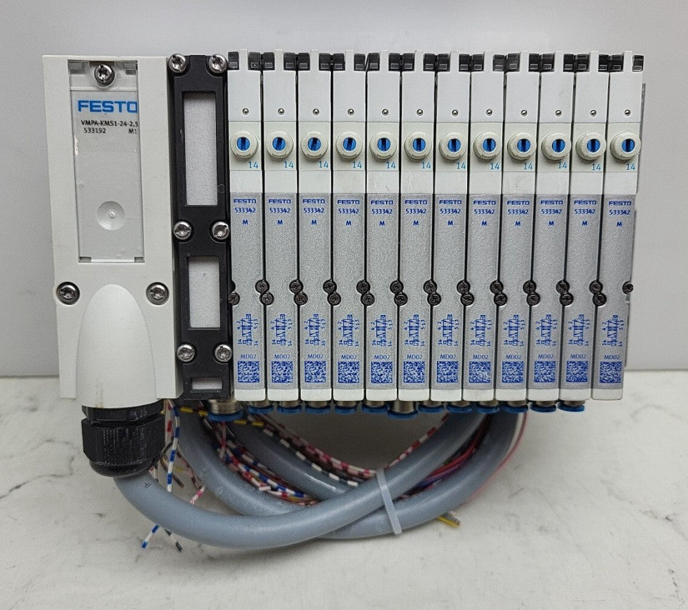 Festo VMPA-KMS1-24-2.5 Manifold Connecting Cable With 12 Valves On Block Used
