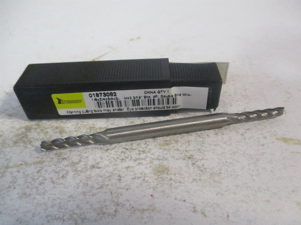 (723-4344) 1/8" x 3/4" x 3/16" x 3-1/8" OAL Cobalt 4 Flute Square End Mill 
